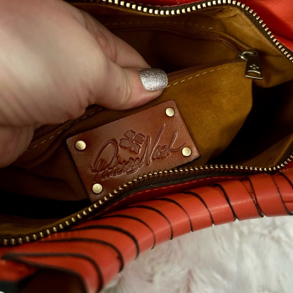 Patricia Nash Orange Leather Handbag & Wallet - Picture 6 of 10
